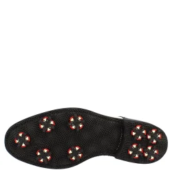 Scarpe Golf Donna Artigianali In Pelle Pieno Fiore Bianco Cocco Nero