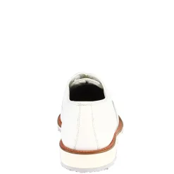 Scarpe Golf Donna Artigianali In Pelle Bianco Con Puntale Rosso