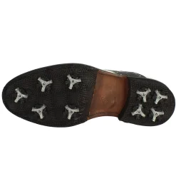 Scarpe Golf Donna Artigianali In Pelle Pieno Fiore Bianco Nero