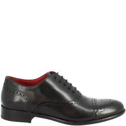Scarpe Stringate Da Uomo Francesine Fatte A Mano In Pelle Nera