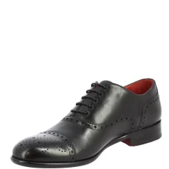 Scarpe Stringate Da Uomo Francesine Fatte A Mano In Pelle Nera