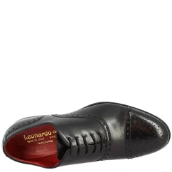 Scarpe Stringate Da Uomo Francesine Fatte A Mano In Pelle Nera