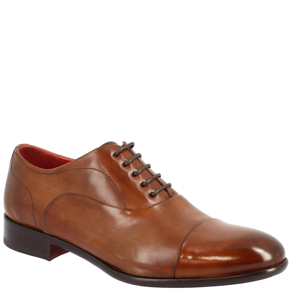 Scarpe Stringate Da Uomo Francesine Fatte A Mano In Pelle Brandy