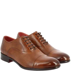 Scarpe Stringate Da Uomo Francesine Fatte A Mano In Pelle Brandy