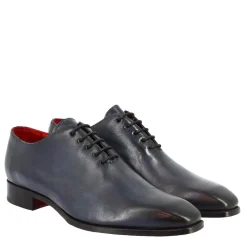 Scarpe Wholecut Da Uomo Artigianali In Pelle Delavè Blu