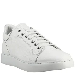 Sneaker Bianca Elegante Da Uomo In Pelle Liscia