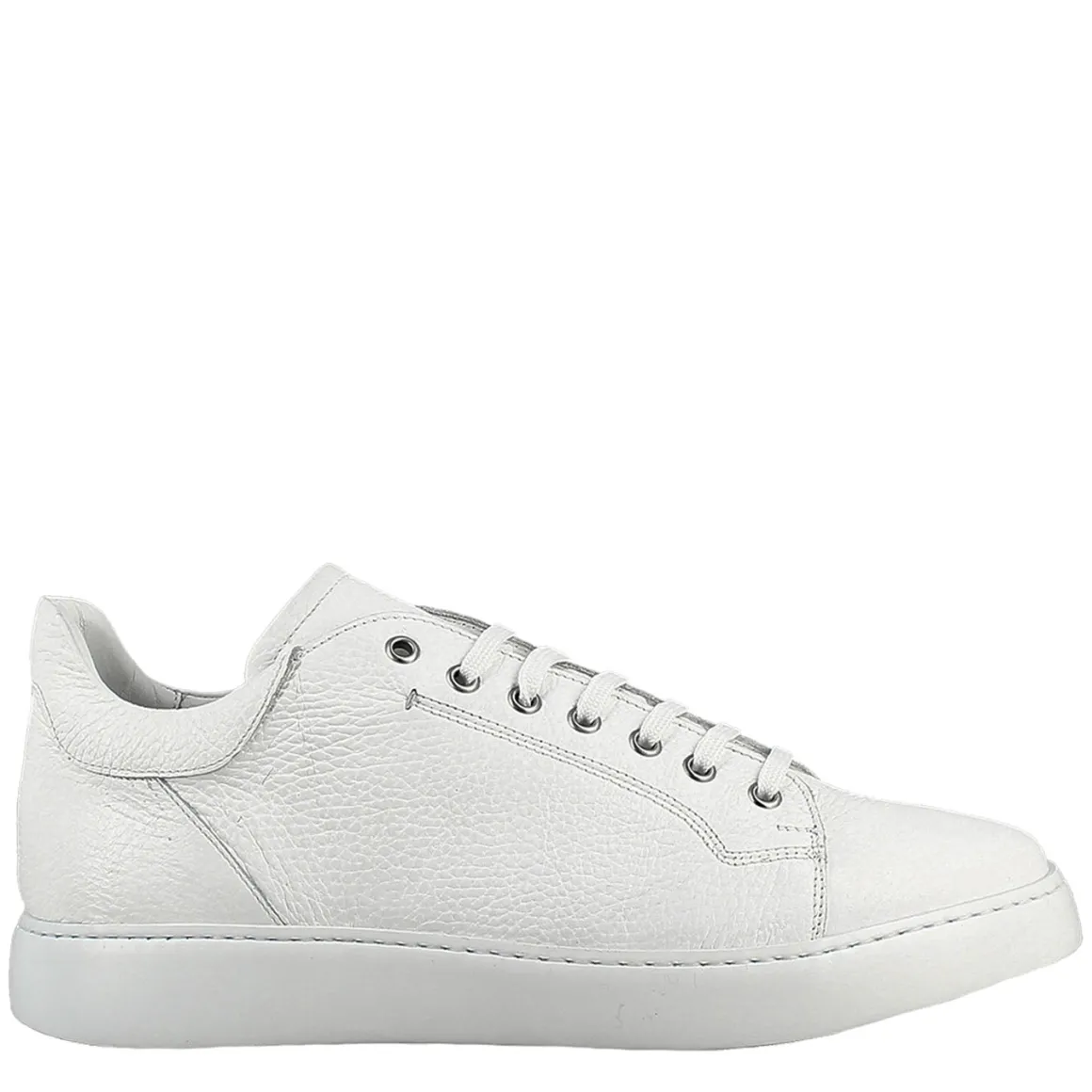 Sneaker Bianca Elegante Da Uomo In Pelle Liscia
