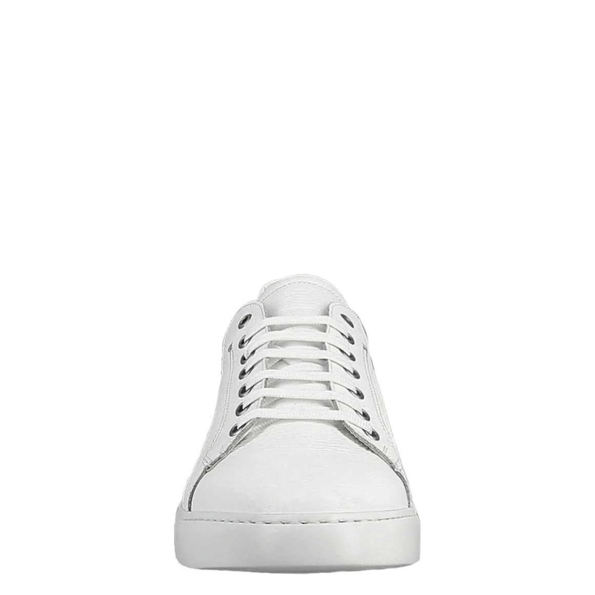 Sneaker Bianca Elegante Da Uomo In Pelle Liscia