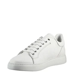 Sneaker Bianca Elegante Da Uomo In Pelle Liscia