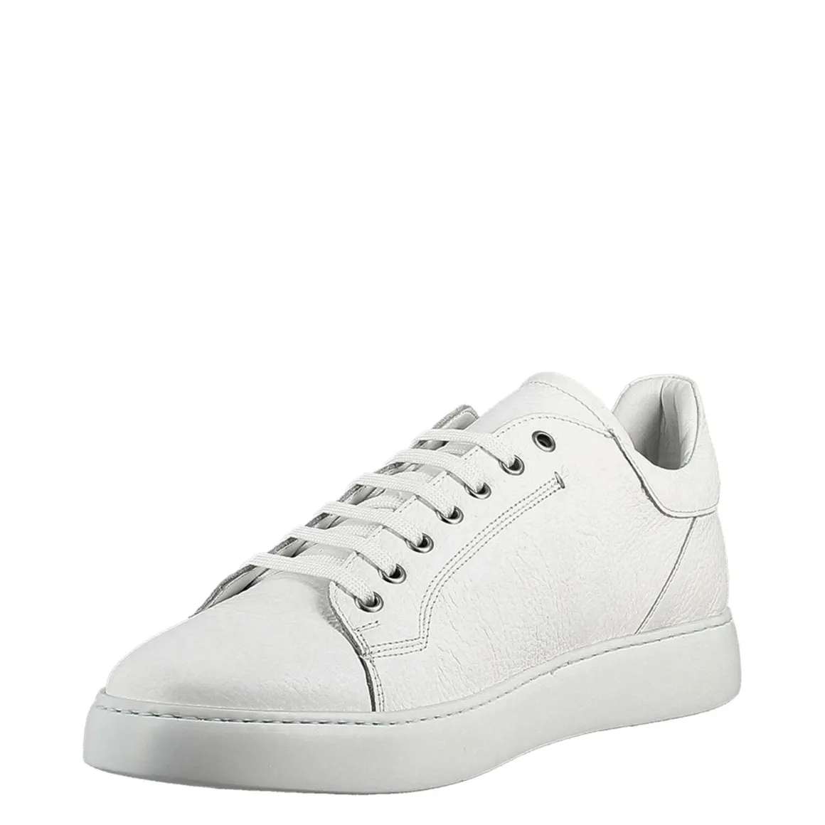 Sneaker Bianca Elegante Da Uomo In Pelle Liscia
