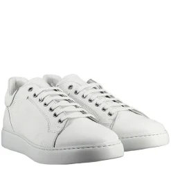 Sneaker Bianca Elegante Da Uomo In Pelle Liscia