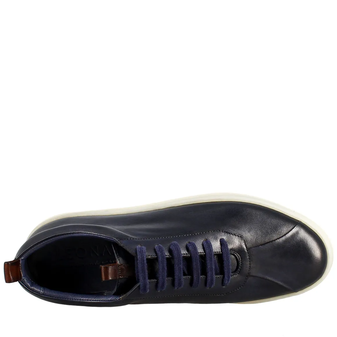 Sneaker Blu Elegante Da Uomo In Pelle Liscia