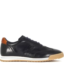 Sneaker Casual Da Uomo In Pelle Colore Blu