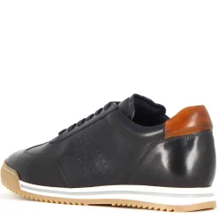 Sneaker Casual Da Uomo In Pelle Colore Blu