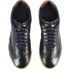 Sneaker Casual Da Uomo In Pelle Colore Blu