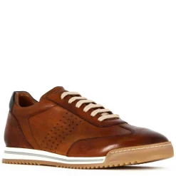 Sneaker Casual Da Uomo In Pelle Colore Marrone Chiaro