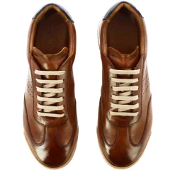 Sneaker Casual Da Uomo In Pelle Colore Marrone Chiaro