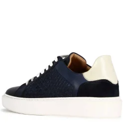 Sneaker Casual Da Uomo In Pelle Intrecciata Colore Blu