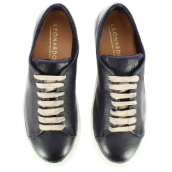 Sneaker Classica Da Uomo In Pelle Colore Blu