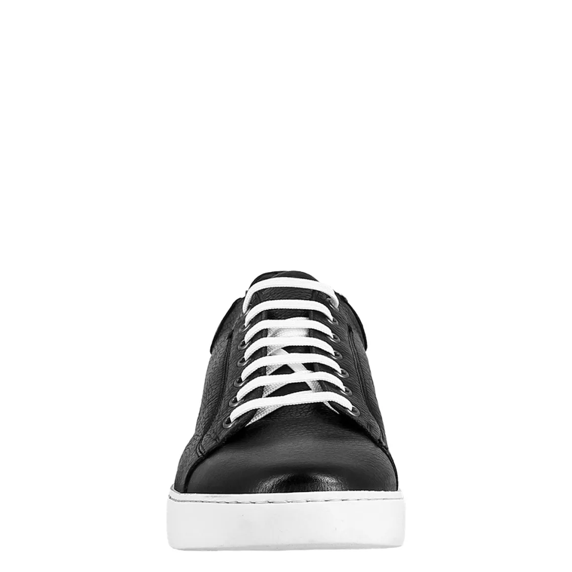 Sneaker Colore Nero Elegante Da Uomo In Pelle Liscia