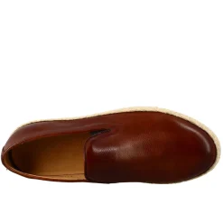 Sneaker Marrone Brandy Elegante Da Uomo In Pelle Liscia