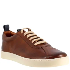 Sneaker Marrone E Blu Elegante Da Uomo In Pelle Liscia