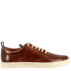Sneaker Marrone E Blu Elegante Da Uomo In Pelle Liscia
