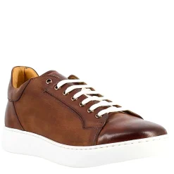 Sneaker Marrone Elegante Da Uomo In Pelle Liscia