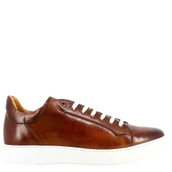 Sneaker Marrone Elegante Da Uomo In Pelle Liscia
