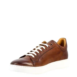 Sneaker Marrone Elegante Da Uomo In Pelle Liscia