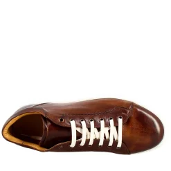 Sneaker Marrone Elegante Da Uomo In Pelle Liscia