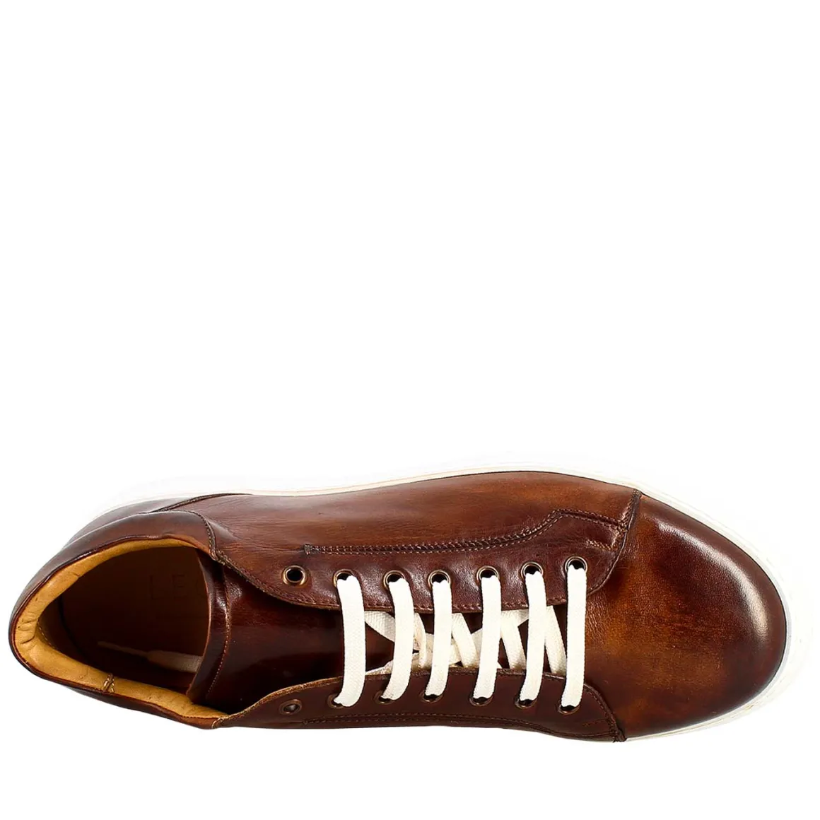 Sneaker Marrone Elegante Da Uomo In Pelle Liscia