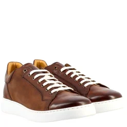 Sneaker Marrone Elegante Da Uomo In Pelle Liscia