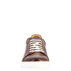 Sneaker Marrone Elegante Da Uomo In Pelle Liscia