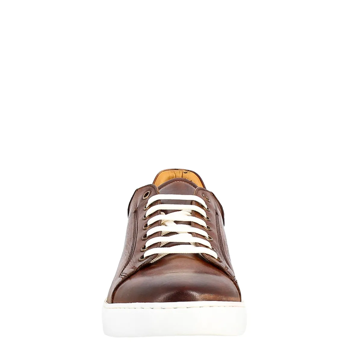 Sneaker Marrone Elegante Da Uomo In Pelle Liscia