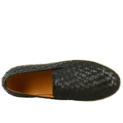 Sneaker Verde Elegante Da Uomo In Pelle Intrecciata