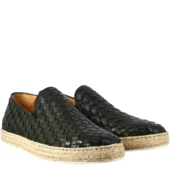 Sneaker Verde Elegante Da Uomo In Pelle Intrecciata