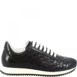 Sneakers Casual Da Uomo Fatte A Mano In Pelle Intrecciata Blu