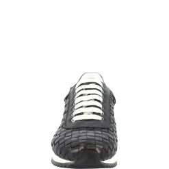 Sneakers Casual Da Uomo Fatte A Mano In Pelle Intrecciata Blu