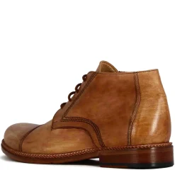 Stivaletti Da Uomo Allacciati In Pelle Colore Beige
