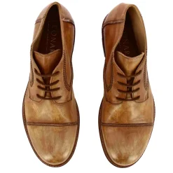 Stivaletti Da Uomo Allacciati In Pelle Colore Beige