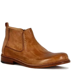 Stivaletti Da Uomo In Pelle Classico Colore Marrone Chiaro Fatti A Mano