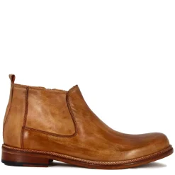 Stivaletti Da Uomo In Pelle Classico Colore Marrone Chiaro Fatti A Mano