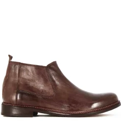 Stivaletti Da Uomo In Pelle Classico Colore Marrone Scuro Fatti A Mano