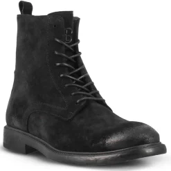 Stivaletti Da Uomo In Vera Pelle Scamosciata Colore Nero Effetto Vintage