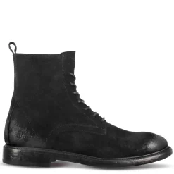 Stivaletti Da Uomo In Vera Pelle Scamosciata Colore Nero Effetto Vintage