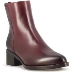 Stivaletto A Punta Da Donna, In Pelle Colore Bordeaux Fatto A Mano