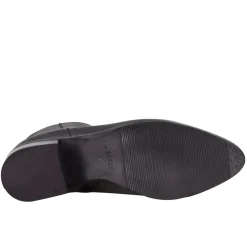 Stivaletto A Punta Da Donna, In Pelle Colore Nero Fatto A Mano