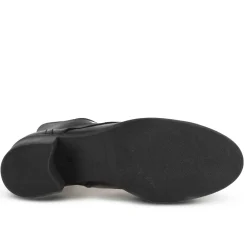 Stivaletto Anfibio Altezza Sopra La Caviglia Da Donna In Vera Pelle Colore Nero