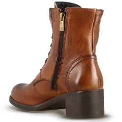 Stivaletto Anfibio Altezza Sopra La Caviglia Da Donna In Vera Pelle Colore Marrone